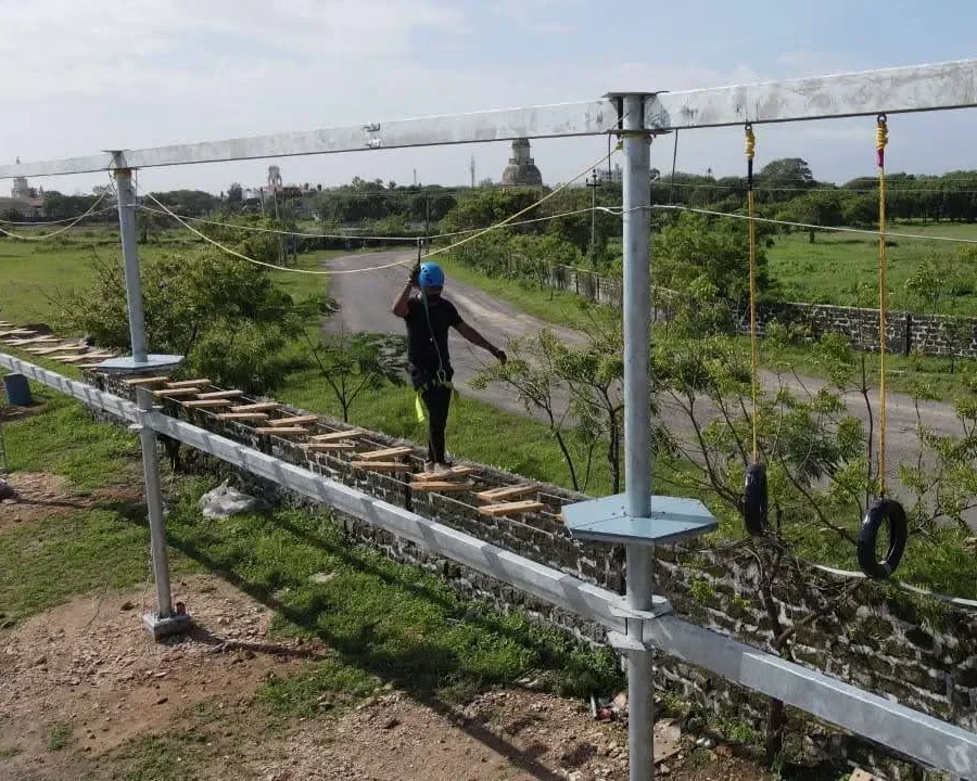 High Ropes Course built by oxo planet @ Porbandar Gujarat